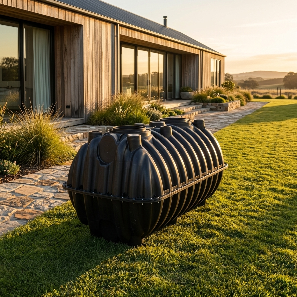 Biodigestor junto a una vivienda